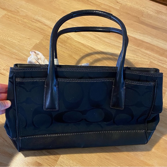 Coach Madeline Handbag Black and Gold - Picture 2 of 8